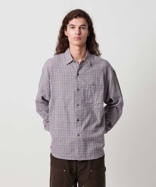 セール】ダブルガーゼ チェック シャツ（シャツ/ブラウス）｜MONKEY