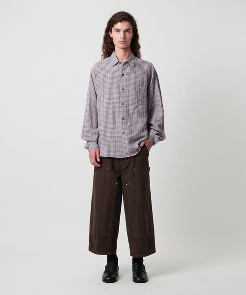 MONKEY TIME（モンキータイム）の「ダブルガーゼ チェック シャツ（シャツ/ブラウス・メンズ・ライラック/ダークグレー・XL/L/M/S）」の11枚目の写真