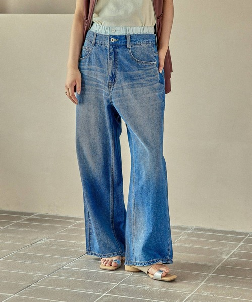 LEPSIM（レプシィム）の「Wウエストデニムパンツ　495915（デニムパンツ・レディース・インディゴブルー/ブルー・FREE）」の12枚目の写真