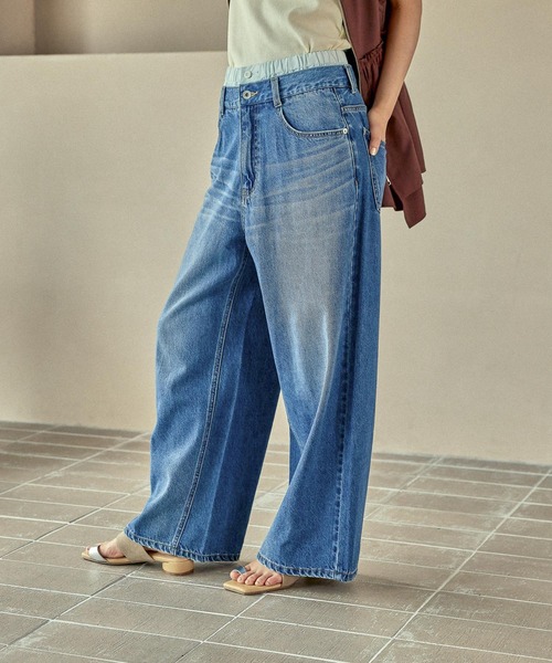 LEPSIM（レプシィム）の「Wウエストデニムパンツ　495915（デニムパンツ・レディース・インディゴブルー/ブルー・FREE）」の14枚目の写真