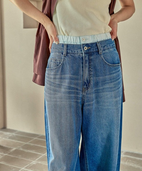 LEPSIM（レプシィム）の「Wウエストデニムパンツ　495915（デニムパンツ・レディース・インディゴブルー/ブルー・FREE）」の17枚目の写真