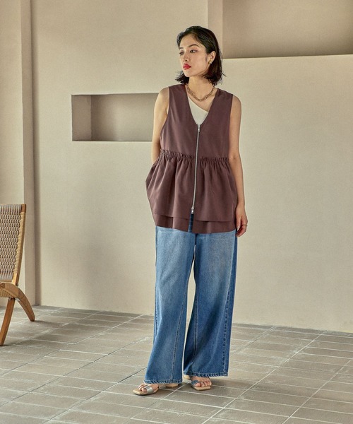 LEPSIM（レプシィム）の「Wウエストデニムパンツ　495915（デニムパンツ・レディース・インディゴブルー/ブルー・FREE）」の19枚目の写真