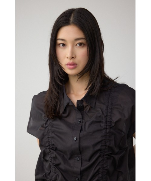 AZUL by moussy(アズールバイマウジー)の「C/T冷感 ドロストブラウス(シャツ/ブラウス・レディース・ブラック/オフホワイト/ブラック系その他・FREE)」の22枚目の写真