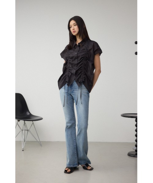 AZUL by moussy(アズールバイマウジー)の「C/T冷感 ドロストブラウス(シャツ/ブラウス・レディース・ブラック/オフホワイト/ブラック系その他・FREE)」の20枚目の写真