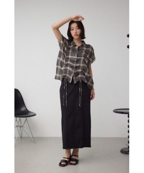 AZUL by moussy(アズールバイマウジー)の「C/T冷感 ドロストブラウス(シャツ/ブラウス・レディース・ブラック/オフホワイト/ブラック系その他・FREE)」の11枚目の写真