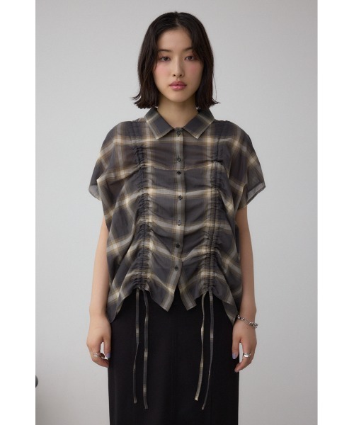AZUL by moussy(アズールバイマウジー)の「C/T冷感 ドロストブラウス(シャツ/ブラウス・レディース・ブラック/オフホワイト/ブラック系その他・FREE)」の10枚目の写真