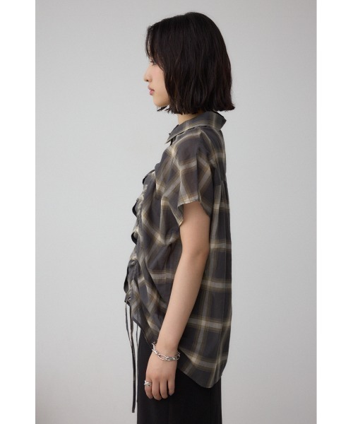AZUL by moussy(アズールバイマウジー)の「C/T冷感 ドロストブラウス(シャツ/ブラウス・レディース・ブラック/オフホワイト/ブラック系その他・FREE)」の9枚目の写真