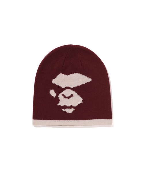 A BATHING APE（アベイシングエイプ）の「MAD FACE KNIT CAP（ハット・メンズ・バーガンディー/サックスブルー/ブラック・FREE）」の3枚目の写真
