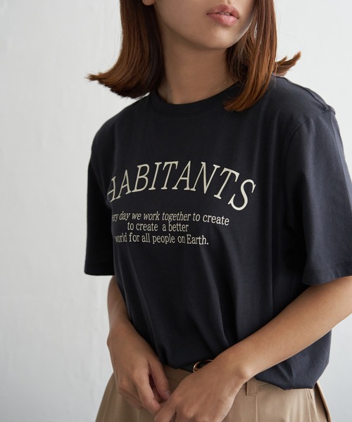 notch.(ノッチ)の「スーピマ HABITANTS Tシャツ(Tシャツ/カットソー・レディース・ブラック/ホワイト/ライトグレー・M)」の2枚目の写真
