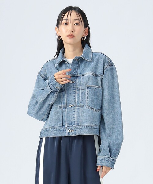 BEAMS HEART（ビームスハート）の「クロップド デニム ジャケット（デニムジャケット・レディース・ブラック/ブルー・FREE）」の14枚目の写真