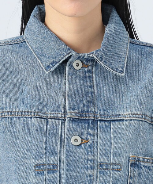 BEAMS HEART（ビームスハート）の「クロップド デニム ジャケット（デニムジャケット・レディース・ブラック/ブルー・FREE）」の20枚目の写真