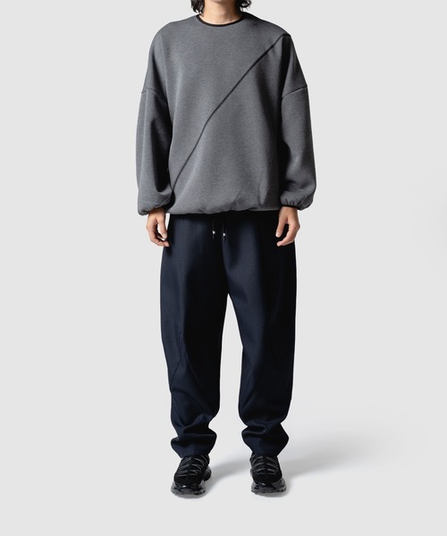 yoshiokubo（ヨシオクボ）の「yoshiokubo ヨシオクボ / POWDER SNOW BIG TOP パウダースノービッグシルエットスウェット / YKF25801（スウェット・メンズ・グレー/ブラック・2/3）」の4枚目の写真