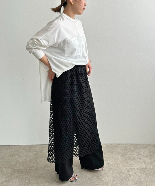 LHELBIE(レルビエ)の「レイヤードドッキングパンツ(その他パンツ・レディース・ベージュ/ブラック・M)」の5枚目の写真