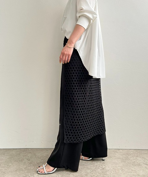 LHELBIE(レルビエ)の「レイヤードドッキングパンツ(その他パンツ・レディース・ベージュ/ブラック・M)」の8枚目の写真