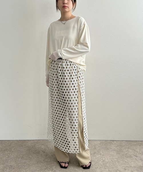 LHELBIE(レルビエ)の「レイヤードドッキングパンツ(その他パンツ・レディース・ベージュ/ブラック・M)」の14枚目の写真