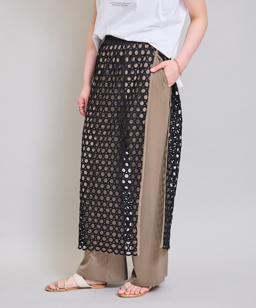LHELBIE(レルビエ)の「レイヤードドッキングパンツ(その他パンツ・レディース・ベージュ/ブラック/カーキ・M)」の16枚目の写真
