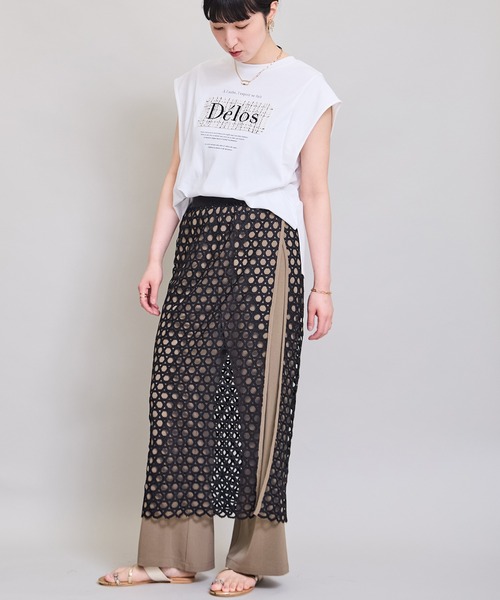 LHELBIE(レルビエ)の「レイヤードドッキングパンツ(その他パンツ・レディース・ベージュ/ブラック/カーキ・M)」の14枚目の写真