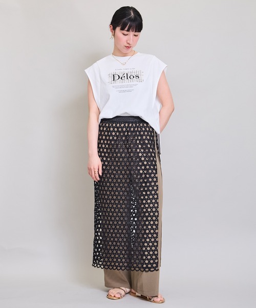 LHELBIE(レルビエ)の「レイヤードドッキングパンツ(その他パンツ・レディース・ベージュ/ブラック/カーキ・M)」の15枚目の写真