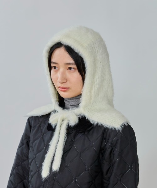 OVERRIDE（オーバーライド）の「OVERRIDE  KNIT FEATHERY BALACLAVA / オーバーライド（ハット・レディース・ブラック/ライトパープル/ホワイト・57~59cm）」の5枚目の写真