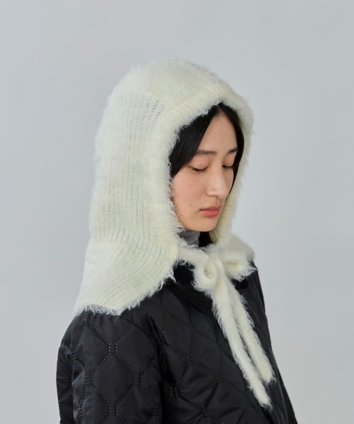 OVERRIDE（オーバーライド）の「OVERRIDE  KNIT FEATHERY BALACLAVA / オーバーライド（ハット・レディース・ブラック/ライトパープル/ホワイト・57~59cm）」の8枚目の写真