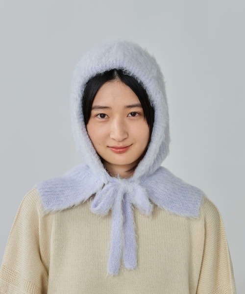 OVERRIDE（オーバーライド）の「OVERRIDE  KNIT FEATHERY BALACLAVA / オーバーライド（ハット・レディース・ブラック/ライトパープル/ホワイト・57~59cm）」の16枚目の写真