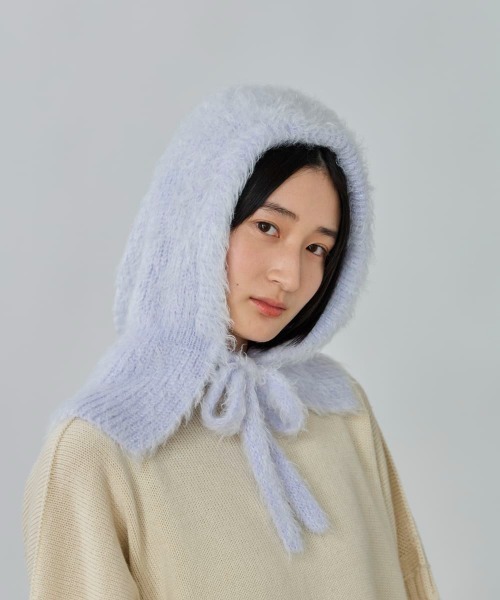 OVERRIDE（オーバーライド）の「OVERRIDE  KNIT FEATHERY BALACLAVA / オーバーライド（ハット・レディース・ブラック/ライトパープル/ホワイト・57~59cm）」の17枚目の写真