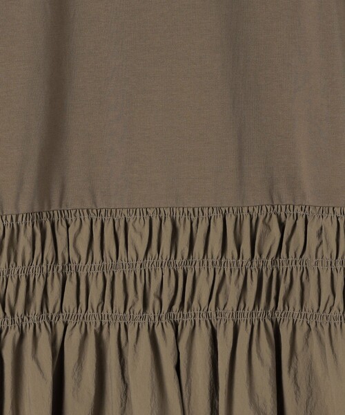 MACPHEE（マカフィー）の「マテリアルコンビ ギャザーマキシワンピース（ワンピース・レディース・カーキ/ブラック・36）」の10枚目の写真