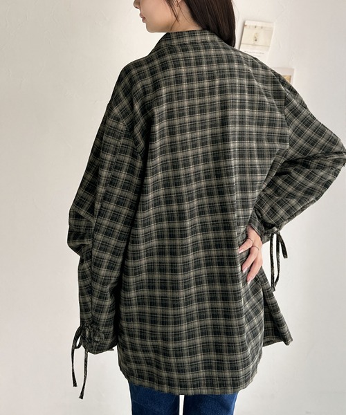 mily bilet(ミウィビレット)の「【mily bilet】今季大本命!お洒落映えリボン付き微起毛チェック柄テーラードジャケット(テーラードジャケット・レディース・チャコールグレー/ブラウン/ブラック・LARGE/X-LARGE/SMALL/MEDIUM)」の10枚目の写真