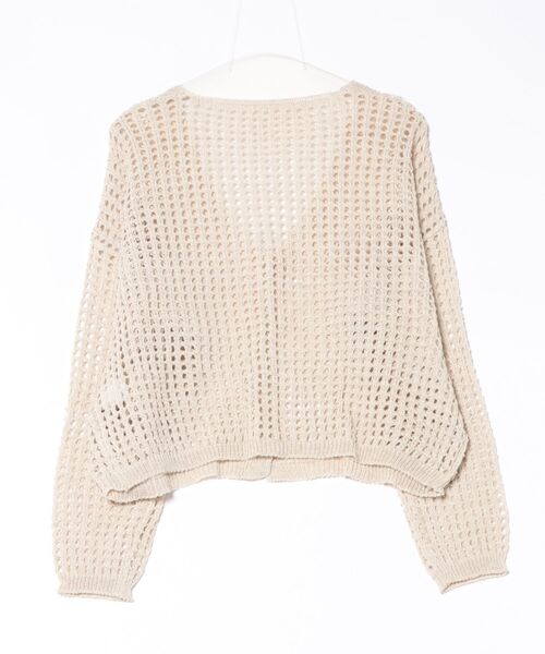 Gready Brilliant(グレディブリリアン)の「メッシュVネックカーディガン(カーディガン/ボレロ・レディース・ベージュ/ブラック・38)」の8枚目の写真