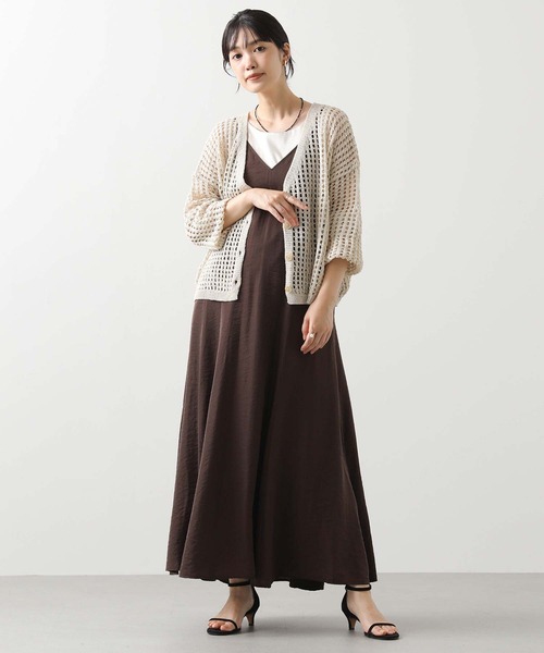 Gready Brilliant(グレディブリリアン)の「メッシュVネックカーディガン(カーディガン/ボレロ・レディース・ベージュ/ブラック・38)」の17枚目の写真