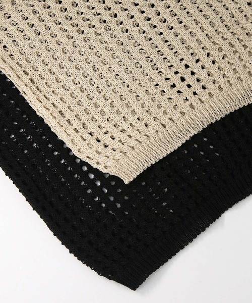 Gready Brilliant(グレディブリリアン)の「メッシュVネックカーディガン(カーディガン/ボレロ・レディース・ベージュ/ブラック・38)」の6枚目の写真