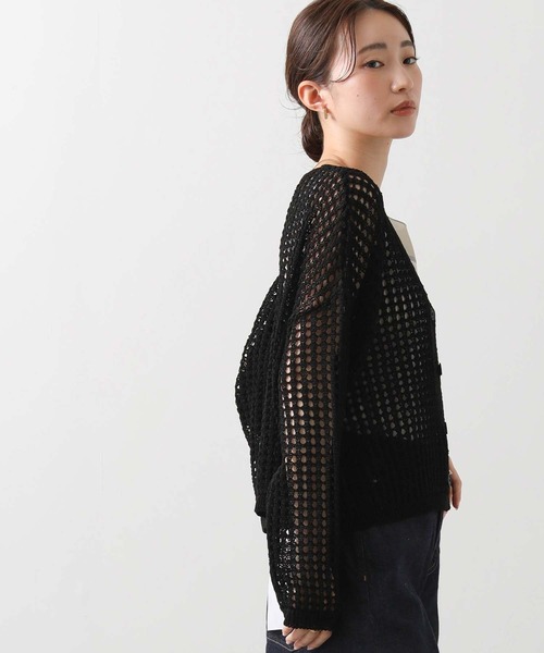 Gready Brilliant(グレディブリリアン)の「メッシュVネックカーディガン(カーディガン/ボレロ・レディース・ベージュ/ブラック・38)」の22枚目の写真