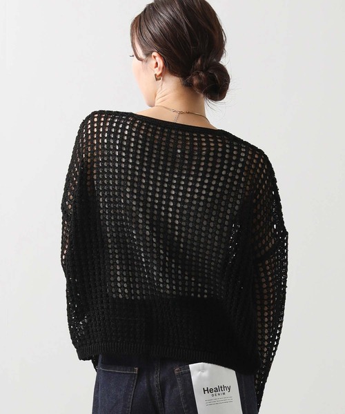 Gready Brilliant(グレディブリリアン)の「メッシュVネックカーディガン(カーディガン/ボレロ・レディース・ベージュ/ブラック・38)」の15枚目の写真