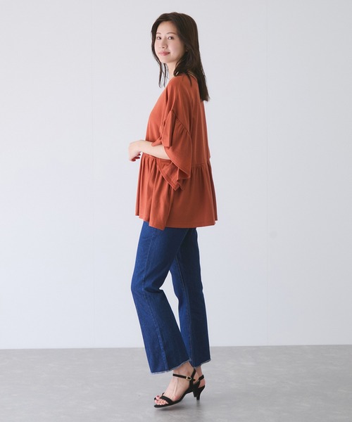 Jayro（ジャイロ）の「カノコワイドギャザープルオーバー（Tシャツ/カットソー・レディース・キャメル/イエロー/ブラック/グレー系その他・FREE）」の9枚目の写真