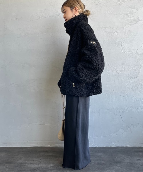 ◆TATRAS 23AW◆ IPAMA シープ調 ボアブルゾン / Black ◆ ◇TATRAS 23AW◇ IPAMA シープ調 ボアブルゾン / Black