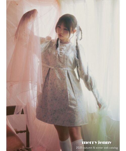 merry jenny(メリージェニー)の「pastelジャガードミニワンピース(ワンピース・レディース・ピンク/ライトグレー/ミント・FREE)」の2枚目の写真