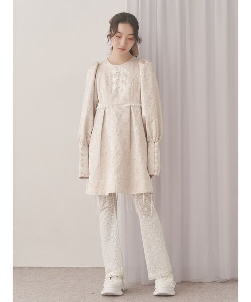 merry jenny（メリージェニー）の「pastelジャガードミニワンピース（ワンピース・レディース・ピンク/ライトグレー/ミント・FREE）」の5枚目の写真