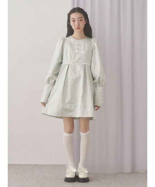 merry jenny（メリージェニー）の「pastelジャガードミニワンピース（ワンピース・レディース・ピンク/ライトグレー/ミント・FREE）」の8枚目の写真