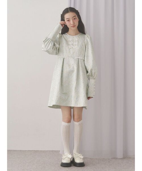 merry jenny（メリージェニー）の「pastelジャガードミニワンピース（ワンピース・レディース・ピンク/ライトグレー/ミント・FREE）」の9枚目の写真