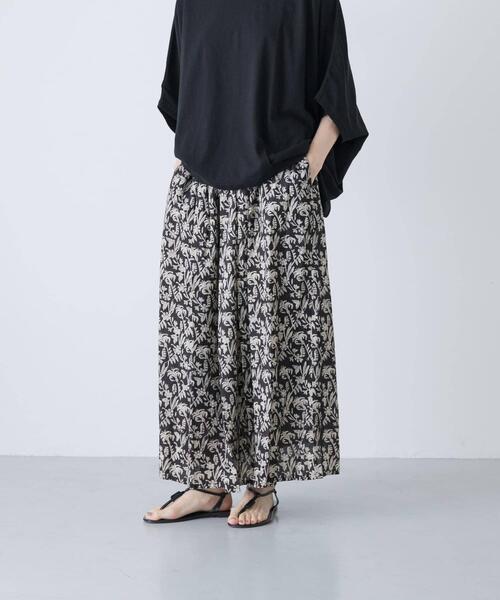 値下げ新品かぐれエスニックギャザースカート カグレ かぐれ エスニックプリントギャザースカート （KHAKI