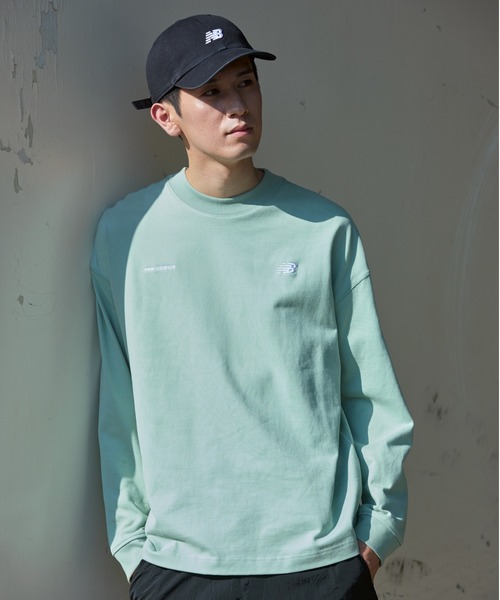 NEW BALANCE(ニューバランス)の「NB GREY ロングスリーブ(Tシャツ/カットソー・メンズ・セージグリーン/ブラック/ベージュ・X-LARGE/LARGE/MEDIUM/SMALL/XX-LARGE)」の3枚目の写真