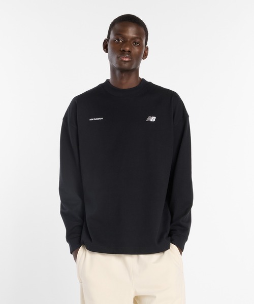 NEW BALANCE(ニューバランス)の「NB GREY ロングスリーブ(Tシャツ/カットソー・メンズ・セージグリーン/ブラック/ベージュ・X-LARGE/LARGE/MEDIUM/SMALL/XX-LARGE)」の2枚目の写真