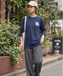 T-GRAPHICS チームロゴプリント長袖Tシャツ