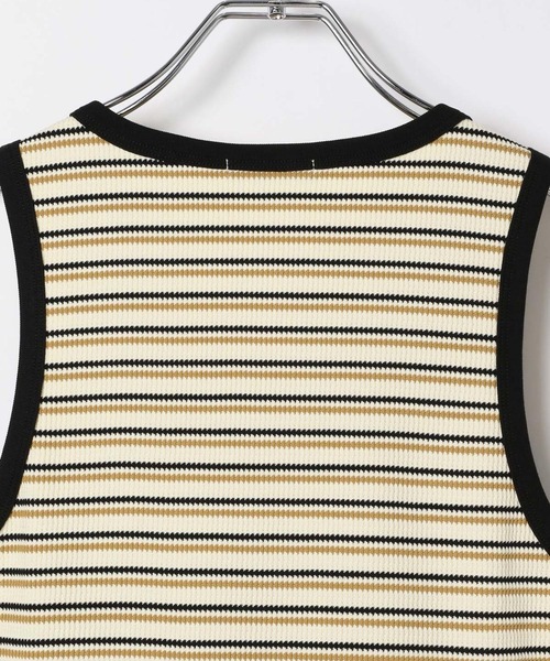 BAYFLOW（ベイフロー）の「リブボーダータンクトップ（Tシャツ/カットソー・レディース・アイボリー/グリーン/オレンジ・FREE）」の7枚目の写真