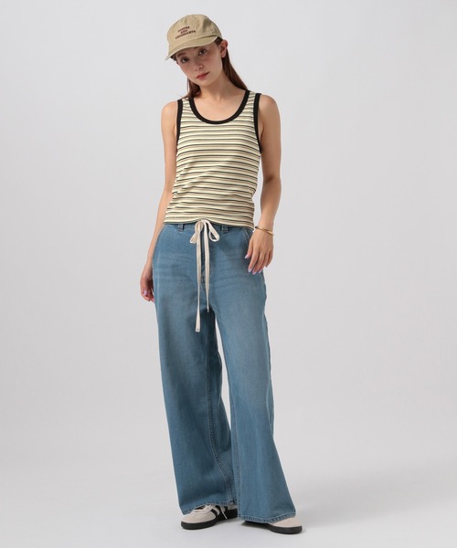 BAYFLOW（ベイフロー）の「リブボーダータンクトップ（Tシャツ/カットソー・レディース・アイボリー/グリーン/オレンジ・FREE）」の13枚目の写真