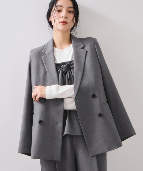 グレー ダブルブレスト テーラードジャケット ベスト セット グレー ダブルブレスト テーラードジャケット ベスト セット