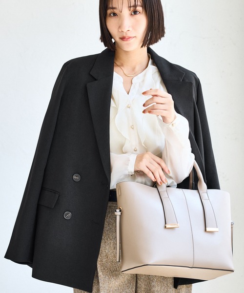 美easy】ウーリッシュダブルブレストテーラードジャケット