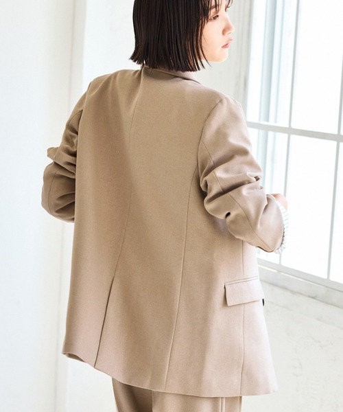 VIS（ビス）の「【美easy】ウーリッシュダブルブレストテーラードジャケット【セットアップ対応/洗える】（テーラードジャケット・レディース・ダークブラウン/ベージュ系その他2/ベージュ/ブラック/グレー・S/M/L）」の21枚目の写真