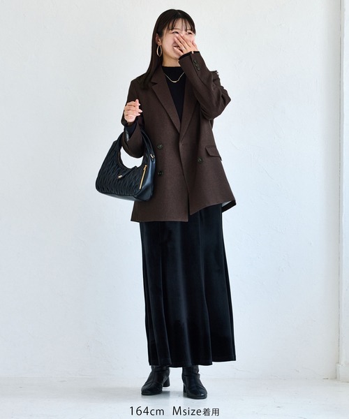 美easy】ウーリッシュダブルブレストテーラードジャケット