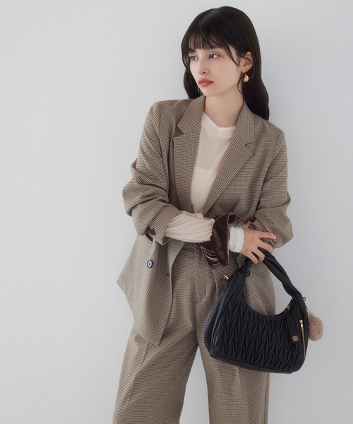 美easy】ウーリッシュダブルブレストテーラードジャケット